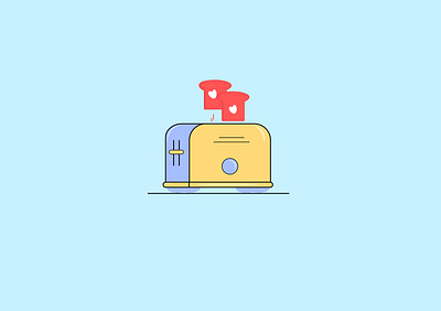 toaster animation branding icon illustration illustrator logo minimal pizza illustration typography vector