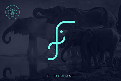 F + Elephant Logo Design using Golden Ratio!! elephant golden ratio logo goldenratio logotype minimal minimalist minimalist design minimalist logo