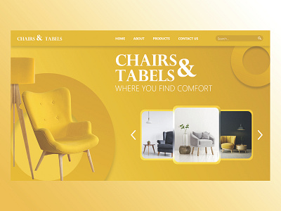 Chairs & Tables chair furniture landing design landing page design landingpage