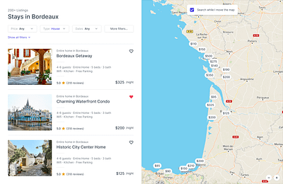 Split View Page Pattern airbnb booking ecommerce house indiana indianapolis innovatemap map search split split screen split view splitscreen travel ui view