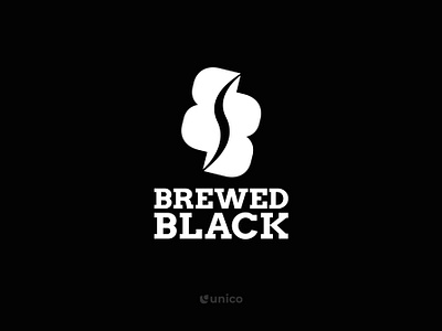 Brewed Black | Coffee Bean Logo Design brand branding branding design cafe logo coffee logo elegant logo identity logo logo design minimalistic modern logo simple logo symbol design vector