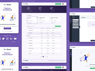 UI Basis: Logo, Dashboard, Editor Area and Email Templates dashboard dashboard ui drag and drop email design logo page builder stats ui website design