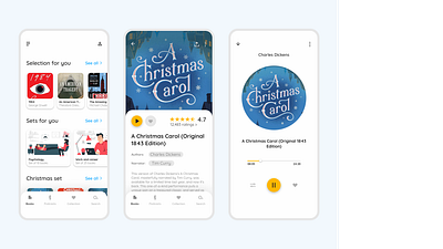 Application for listening to audiobooks and podcasts app design minimal ui ux