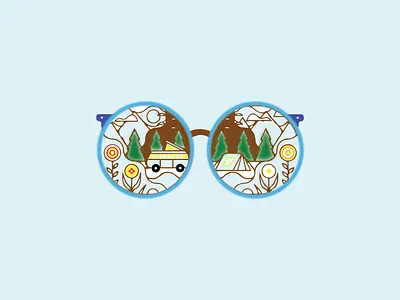 open eyed dream adobe illustrator creative design freelance design glasses illustration illustrator nature nature illustration summer vector