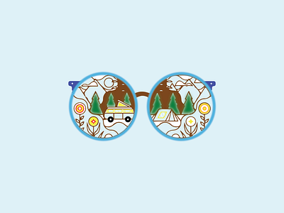 open eyed dream adobe illustrator creative design freelance design glasses illustration illustrator nature nature illustration summer vector