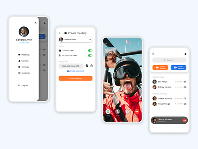 Application for online meetings app design minimal ui ux