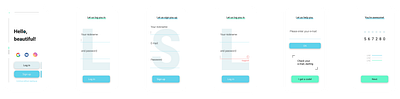 UI kit login/sign up blue design illustration mobile mobile app mobile app design mobile design mobile ui ui ux white