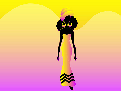 Woman in Africa. africa african woman gradient illustration wonan