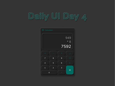 Neumorphic Calculator adobe calculator daily 100 challenge daily ui dailyui dailyui 004 dailyuichallenge dark dark mode dark theme dark ui day 4 design figma figmadesign neumorphic neumorphic design neumorphism typography ui