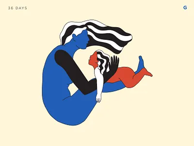 G - 36 Days of Type 36daysoftype 36daysoftype08 abstract alphabets art concept daughter design graphic illustration momanddaughter mother shrutillusion sketch