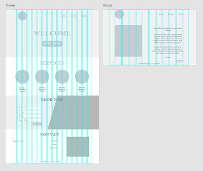 Blades Barbers - wireframe & Grid ui ux web