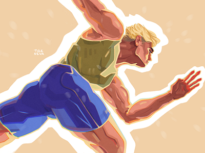 athlete & coach. sports illustration series 2 2d art art athlete cartoon character design coach drawing illustration people procreate runner running man sport sport illustration