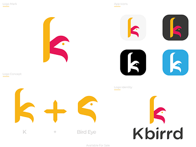 K + Bird Logo Combination, K Letter with Bird Symbol-K logomark bird icon colorful logo design k letter k letter logo k letter with bird k modern logo k monogram k monogram bird logo logo logo design logodesign modern design modern logo monogram logo simple logo travel agency travel logo