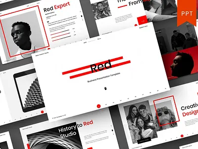 Red Multipurpose Template clean colorful company corporate google slides keynote modern multipurpose multipurpose template photography pitch deck portfolio powerpoint presentation studio template unique web design web development website