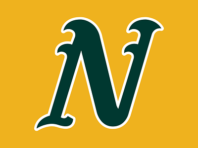 36 Days of Type: N 36daysoftype 36daysoftype14 athletics baseball branding design digital dropcap goodtype green illustration lettering logo oakland sports type typography vector yellow