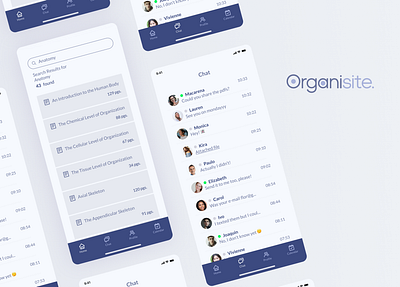 Organisite - Organizer for highschool students app chat design mobile mobile ui organizer school search results students ui uidesign ux uxdesign