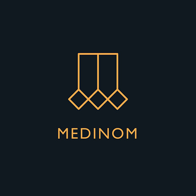 MEDINOM minimal logo app design flat logo minimal