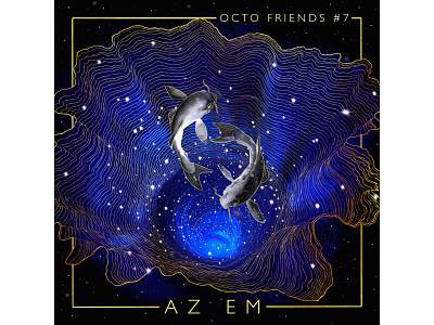 Octo Friends #7 - AZ EM branding design illustration logo procreate