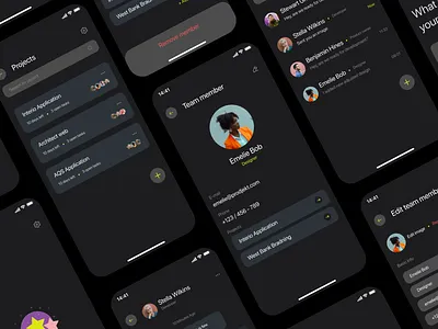 Prodjekt - projects and team management app android app concept design graphicdesign ios mobile product design ui ux