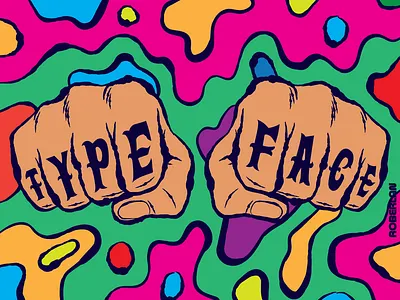 Type (in yo) Face art color design illustration psychedelic retro surrealism trippy type vector vintage