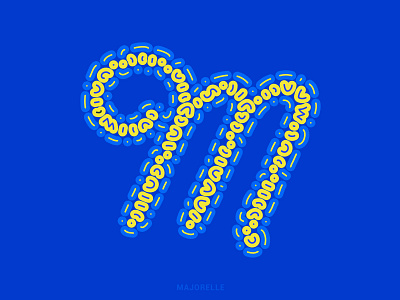 M 36daysofty13 36daysoftype 36daysoftype2021 blue illustration letter majorelle script vector