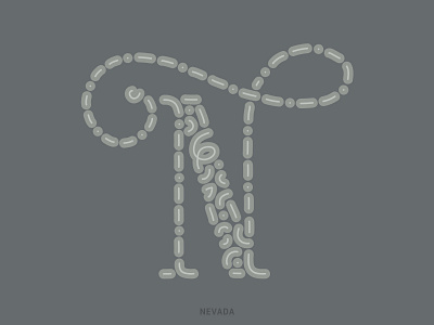 N 36daysoftype 36daysoftype2021 digital illustration gray illustration letter nevada gray serif vector