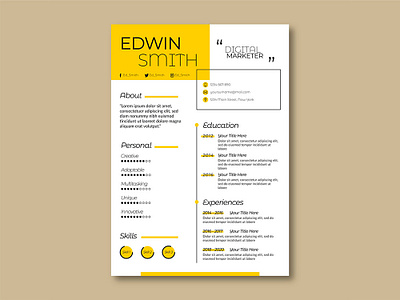 Free Online Marketer Resume Template curriculum vitae cv cv design cv template free resume template freebie freebies resume resume template