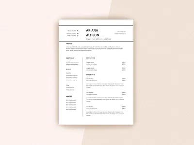 Free Financial Representative Resume template curriculum vitae cv design cv template free resume template freebie freebies resume resume template