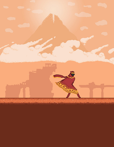 Journey Pixel Art illustration journey pixel pixelart playstation red