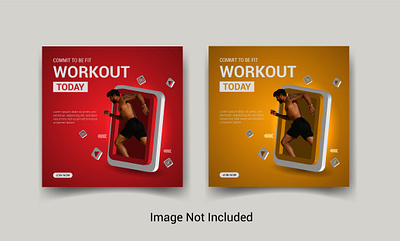 Workout instagram social media post banner banner