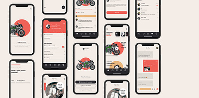 UI for the EasyRide app ui application japan mobile app mobile ui motorbike motorcycle ui ui design