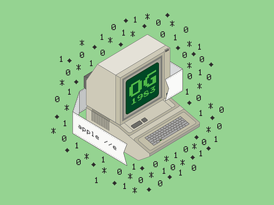 Apple IIe appple computer design graphic design graphic design illustration illustrator isometric isometric art isometric design isometric illustration isometry tattoo