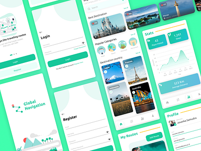 Global Navigation App global map mobile app navigation