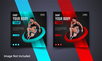 Workout instagram social media post banner design banner