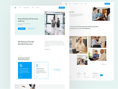 Financial Services Landing Page branding corporate design design landingpage minimal ui ux web webdesign website