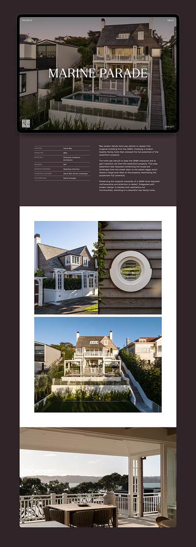 MLC project case study architecture construction grid new zealand photography portfolio responsive ui ux web