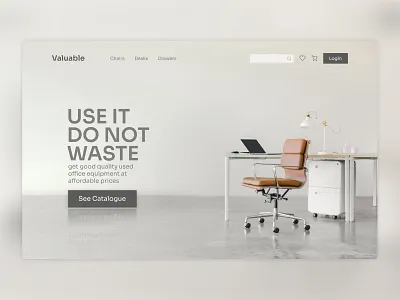 Valuable - Sells Used Office Equipment design figma furniture indonesia landing page minimalist ui webdesign