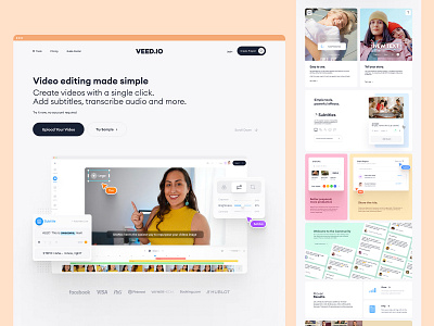 VEED.IO | Home Page Exploration v.6 brand branding edit editor landing landing page landing page design minimal modern simple subtitle ui ux video video editor web web app web design website website design