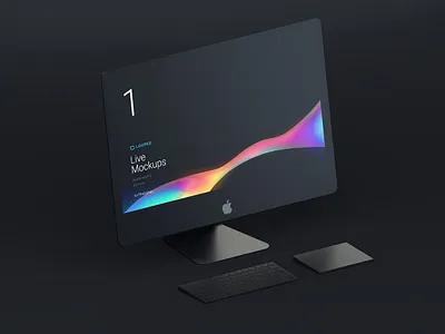 Apple Black Clay Desktop Mockup Free PSD 1 apple desktop device download free get imac imacbook mockup of psd template