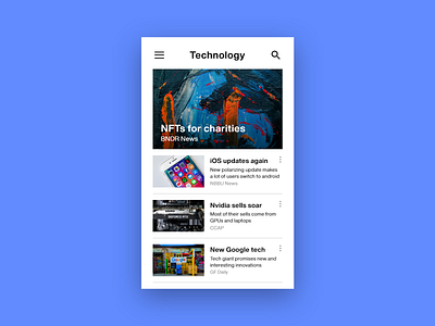 Daily UI Challenge - day #94 daily 100 challenge dailyui design flat minimal news news app newsfeed newsletter newspaper technology ui web