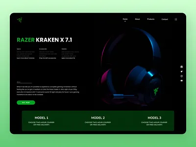 Headphones Landing Page @daily ui branding deisgner design designs minimal new ui ux web