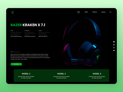 Headphones Landing Page @daily ui branding deisgner design designs minimal new ui ux web