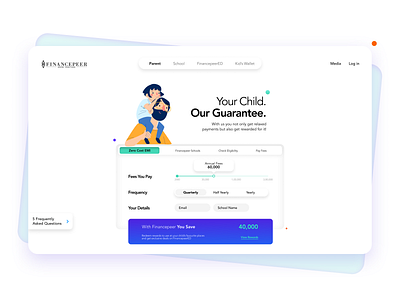 ~ Financepeer | Landing Screen ~ design education financepeer homepage illustration landing page minimal school typography ui ux vector web whitespace