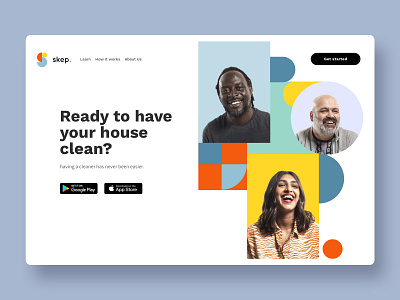 skep landing page branding clean design cleaning services colorful design landing page concept logo logo design peoples ui ui ux ui design website website design