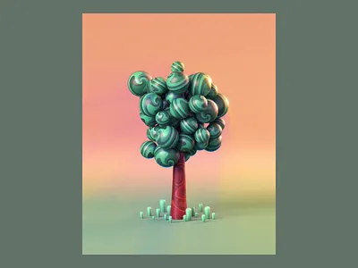 Week 15 - Breezy 3d after effects animation arnold breezy dynamics isometric loop mash maya motion nature spring tree windy