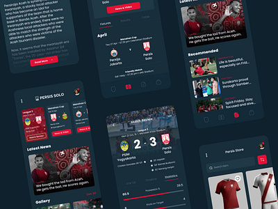 Persis Solo App app app design clean clean ui design football football club mobile mobile app soccer soccer app solo sport sports sportsapp ui uiuxdesign ux