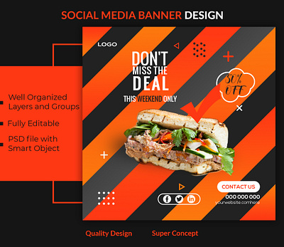 Restaurant food sale social media Banner design banner banner ad banner design banners clean design designer designs facebook ad graphic design instagram post psd psd design psd template quality leaflet restaurant restaurant design social media banner social media design twitter banner