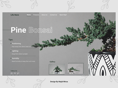 Bonsai 2021 2021 trend bonsai bonsaitree concept design designer flower landing minimal minimal design tree typography ui ui ux design uidesign uidesigner uiux web webdesign