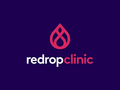 Redrop Clinic Logo Design - Blood, Drop, Infinity, Hospital blood brand branding design health icon icons identite visuelle identity logo logodesign logotype logotipo logp lpgo brabding loog lgoo lgo medical modern clever vibrant software startup app symbol tech technology fintech