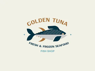 GOLDEN TUNA branding design fish inspiration logo tuna vector
